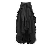 Women's Victorian Elastic High Waist Vintage Skirt Medieval Renaissance Pirate Peasant Maxi Skirts Victorian Costume Pirate Skirt Gothic Gowns Black