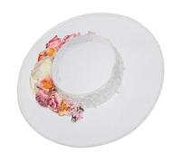 Womens Victorian Hat Vintage Tea Party Sun Hat Flowers Flat Hat (K)