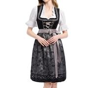 Women's Victorian Lace Blouse Dirndl Costume Long Sleeve Mesh Crop Top Set