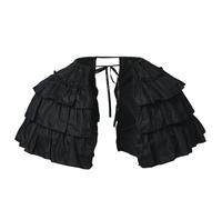 Women's Victorian Ruffle Dress Underskirt Double Bustle Pannier Petticoat Hoop Skirt for Rococo Victorian Party Dress
