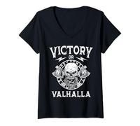 Women's Victory Or Valhalla Nordic Norse Mythology Viking V-Neck T-Shirt