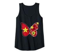 Womens Vietnamese Girls Roots Vietnam Flag Pride Heritage Butterfly Tank Top