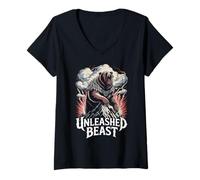 Womens Viking Berserker - Unleashed Beast - Viking Bear Warrior V-Neck T-Shirt