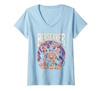 Womens Viking Berserker Warrior Half-Bear Design V-Neck T-Shirt