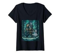 Womens Viking Bigfoot - Sasquatch Yeti Cryptids V-Neck T-Shirt