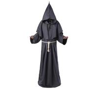 Womens Viking Costume, Women Full Length Hooded Cloak Long Sleeve Gothic Medieval Cape Wizard Witch Capes Halloween Ren Faire Cosplay Costume