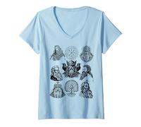 Women's Viking Gods Collection Odin Heimdall Frey Tyr Njord Ullr V-Neck T-Shirt