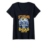 Womens Viking Mythology Pagan Nordic Culture Storms Fear Me V-Neck T-Shirt