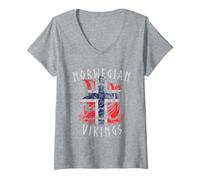 Womens Viking Norway Norwegian Scandinavia V-Neck T-Shirt