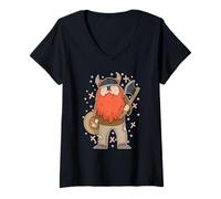 Women's Viking with Axe V-Neck T-Shirt
