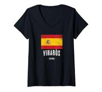 Women's Vinaròs Spain | ES Flag City - Bandera Ropa - V-Neck T-Shirt