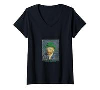 Women's Vincent Van Gogh Irish Art St.Patrick's Day PAPL2142 V-Neck T-Shirt