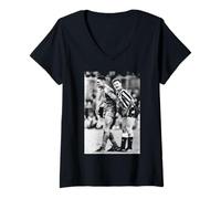 Womens Vinnie Jones Grabs Gazza Gascoigne Newcastle Utd Football V-Neck T-Shirt