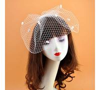Womens Vinrage Elegant Wedding Fascinator Mesh Veil Large Hole Small Plu