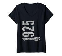 Women's Vintage 1925 Limited Edition Born in 1925 101st B-Day Retro V-Neck T-Shirt