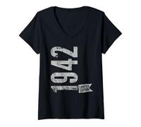 Women's Vintage 1942 Limited Edition Born in 1942 84th B-Day Retro V-Neck T-Shirt