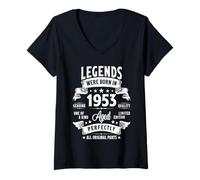 Womens Vintage 1953 72 Year Old Gifts For Men Women 72nd Birthday V-Neck T-Shirt