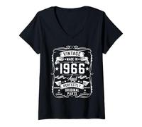 Womens Vintage 1966 59 Years Old Gifts for Men 59yr 59th Birthday V-Neck T-Shirt