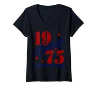 Womens Vintage 1975 Limited Edition 50th B-Day Mens Womens Present V-Neck T-Shirt