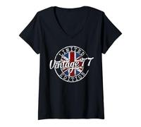 Women's Vintage 1977 Flag Stamp 49th Birthday 49 Year Old V-Neck T-Shirt