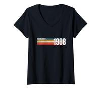 Women's Vintage 1988 Established 1988 38th Birthday Retro 38 V-Neck T-Shirt