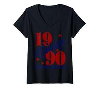 Womens Vintage 1990 Limited Edition 35th B-Day Mens Womens Present V-Neck T-Shirt
