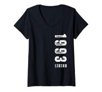 Womens Vintage 1993 Legend Birthday Fathers Day Mothers Day V-Neck T-Shirt