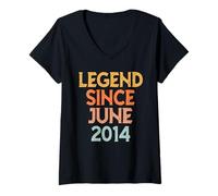 Women's Vintage 2014 for Men Women 12 Year Old June 12th Birthday V-Neck T-Shirt