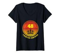 Women's Vintage 48th Birthday Gifts for Men 48 Years Old Birthday V-Neck T-Shirt