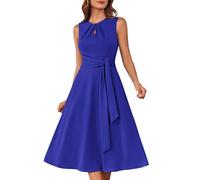 Women's Vintage 50s Swing A Line Rockabilly Dress for Cocktail Party Prom Royal Blue S