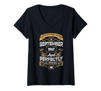 Womens Vintage 58th Birthday Legends Were Born In September 1967 V-Neck T-Shirt