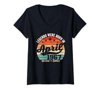 Women's Vintage 59th Birthday Legends were Born in April 1967 V-Neck T-Shirt