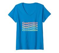 Women's Vintage 70's Algeria Hippie City - Retro Constantine V-Neck T-Shirt, Sapphire Blue, Medium