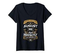 Womens Vintage 72nd Birthday Legends Were Born In August 1953 V-Neck T-Shirt