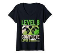 Women's Vintage 8 Year Wedding Anniversary - Funny Level 8 Complete V-Neck T-Shirt