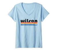 Womens Vintage 80s Style Wilson, NC V-Neck T-Shirt