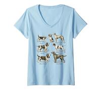 Women's Vintage 90s Dog Graphic Retro Puppy Tee Dog Lover Y2K V-Neck T-Shirt