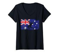 Womens Vintage Australian Flag Cricket Player Jersey Sports Mens V-Neck T-Shirt