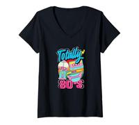 Women's Vintage Back to The 80s Retro Cassette Totally 80's V-Neck T-Shirt