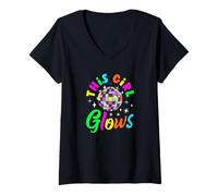 Women's Vintage Back to The 80s Retro Girls Disco Ball V-Neck T-Shirt