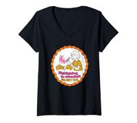 Women's Vintage Badge Cat Highlight Priority Next Year Graphic V-Neck T-Shirt
