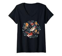 Womens Vintage Bird V-Neck T-Shirt