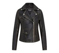 Womens Vintage Black Leather Biker Classic Brando Moto Ladies Jacket