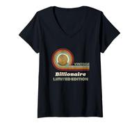Womens Vintage BTC Billionaire Limited Edition Bitcoin V-Neck T-Shirt