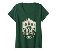 Women's Vintage Camp Director Camping Leader Team Grandma Host Squad V-Neck T-Shirt