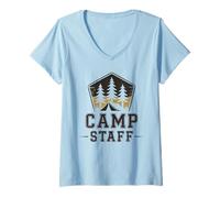 Women's Vintage Camp Staff Campers Crew Director Counselor Squad V-Neck T-Shirt