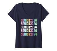 Womens Vintage Class of 2026 Senior 12 Years Later Yearbook Squad V-Neck T-Shirt