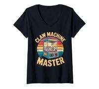 Womens Vintage Claw Machine Master Prize Grabber V-Neck T-Shirt