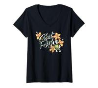 Women's Vintage Coral Reef Dry Tortugas Turtle Island V-Neck T-Shirt