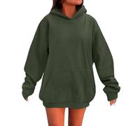 Women's Vintage Corduroy Pullover Hoodies Oversized Loose Fit Long Sleeve Hoodie Sweatshirts High Neck Hooded Top with Pocket Ladies Autumn Winter Soft Warm Sweat Jumpers Athleisure Wear UK Green